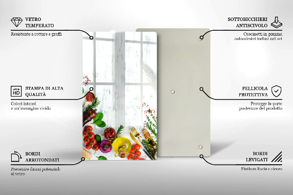 Deska kuchenna szklana Warzywa i przyprawy