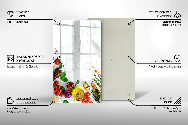 Deska kuchenna szklana Warzywa i przyprawy