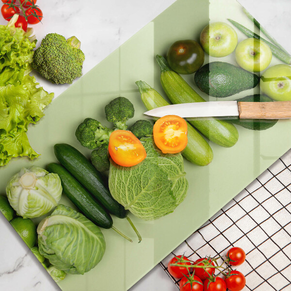 Deska kuchenna szklana Zielone owoce i warzywa