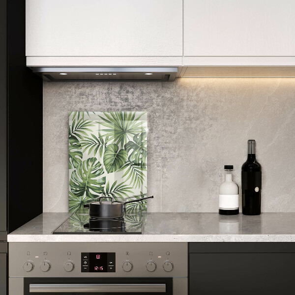 Deska kuchenna szklana Ilustracja liści monstery