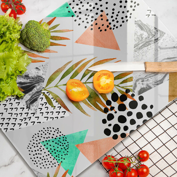 Deska kuchenna szklana Wzór boho liście