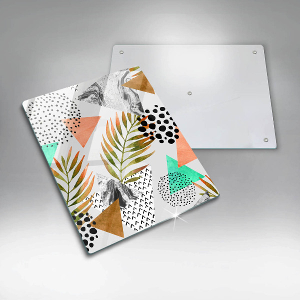 Deska kuchenna szklana Wzór boho liście