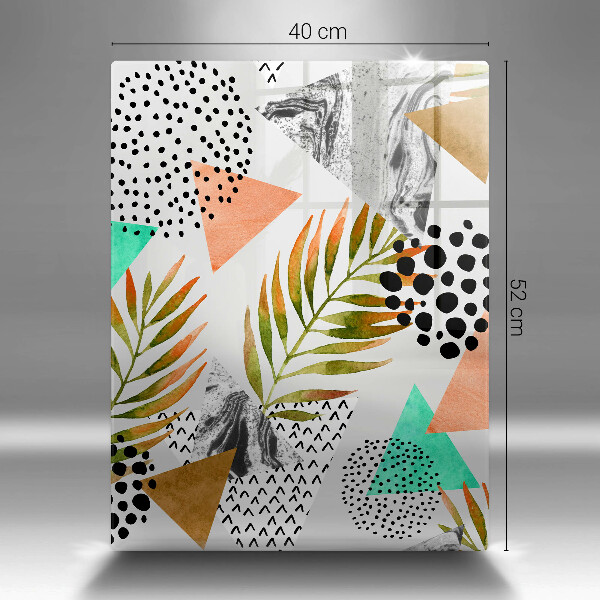 Deska kuchenna szklana Wzór boho liście