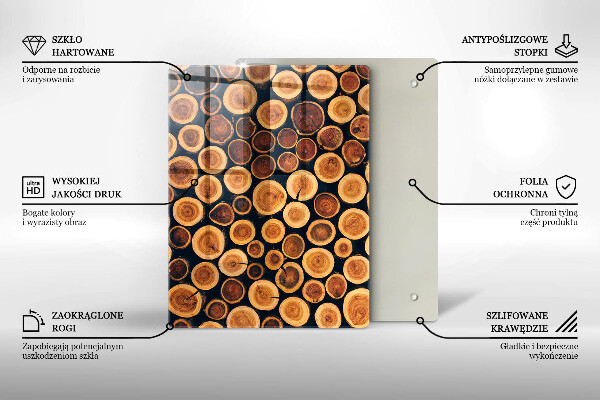 Deska kuchenna szklana Wzór boho liście
