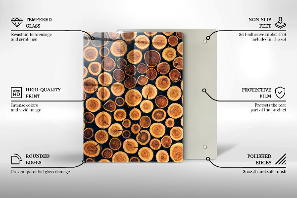 Deska kuchenna szklana Wzór boho liście