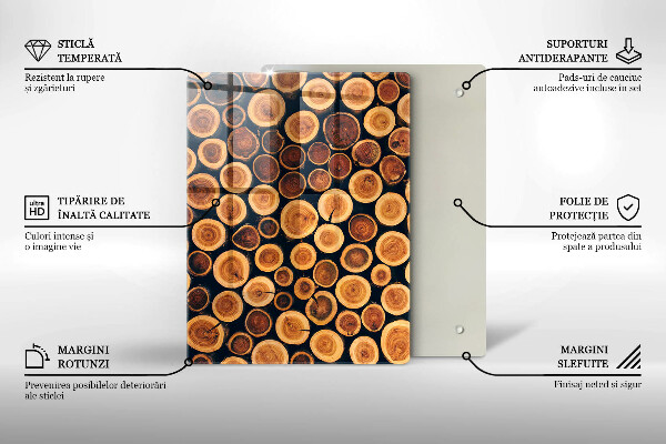 Deska kuchenna szklana Wzór boho liście