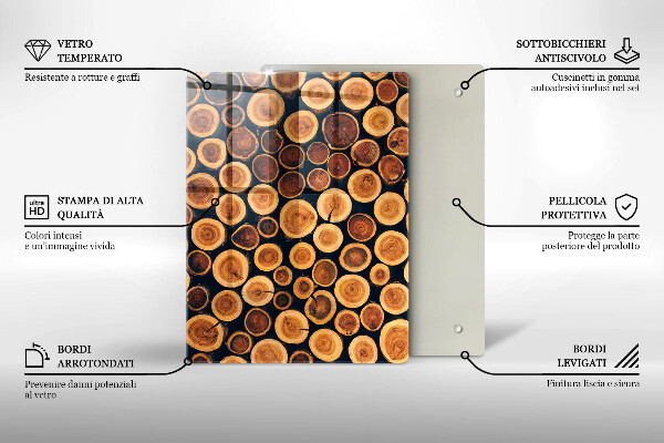 Deska kuchenna szklana Wzór boho liście