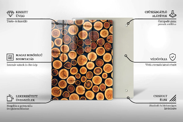 Deska kuchenna szklana Wzór boho liście