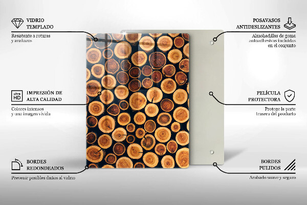 Deska kuchenna szklana Wzór boho liście