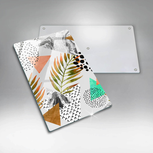 Deska kuchenna szklana Wzór boho liście