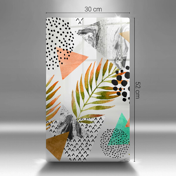 Deska kuchenna szklana Wzór boho liście