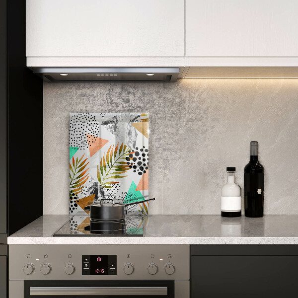 Deska kuchenna szklana Wzór boho liście