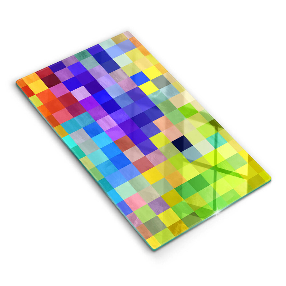 Deska kuchenna szklana Kolorowe kwadraty piksele