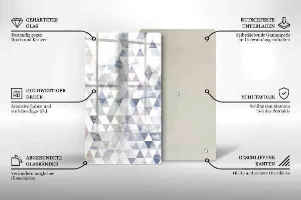 Deska kuchenna szklana Wzór trójkąty