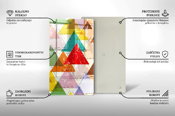 Deska kuchenna szklana Malowane trójkąty