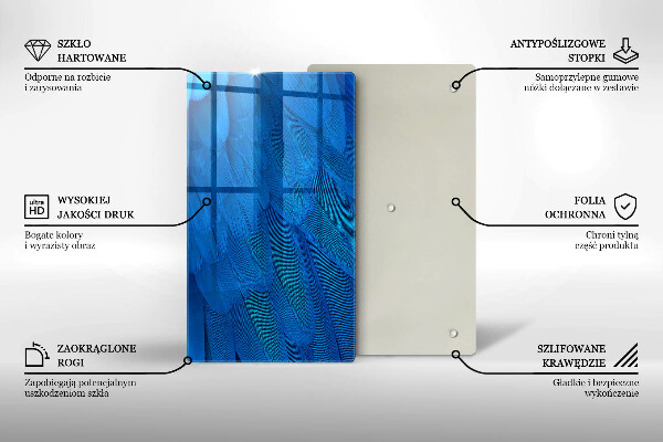 Deska kuchenna szklana Ptasie pióra