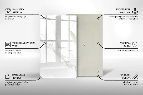 Deska kuchenna szklana Delikatny biały marmur