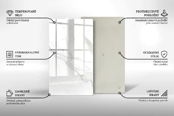 Deska kuchenna szklana Delikatny biały marmur