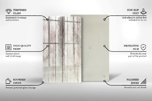 Deska kuchenna szklana Stare deski drewno