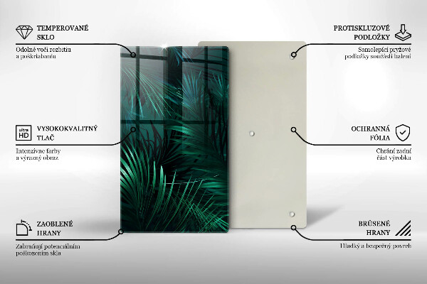 Deska kuchenna szklana Liście dzika dżungla