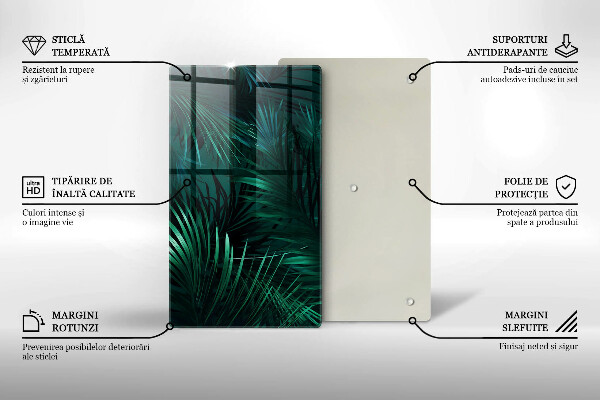 Deska kuchenna szklana Liście dzika dżungla