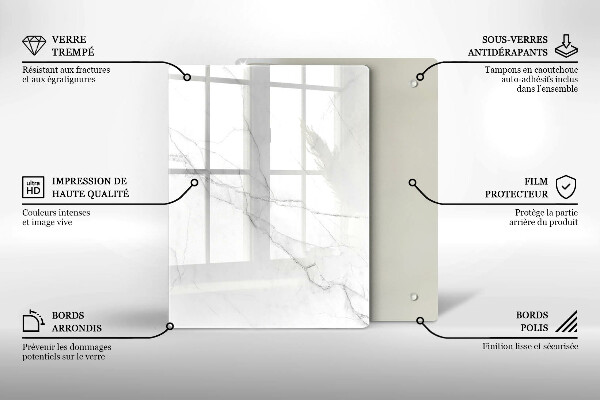Deska kuchenna szklana Pastelowy marmur