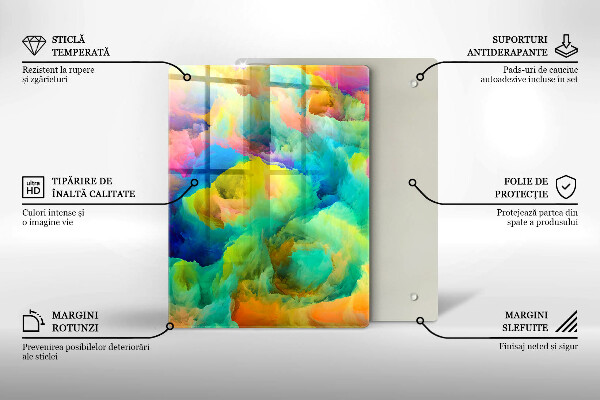 Deska kuchenna szklana Ozdobne liście ze złotem