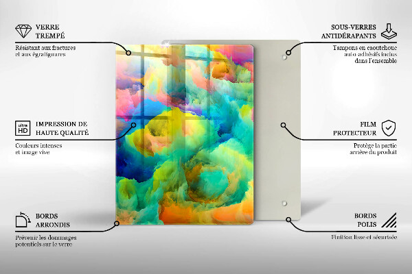 Deska kuchenna szklana Ozdobne liście ze złotem