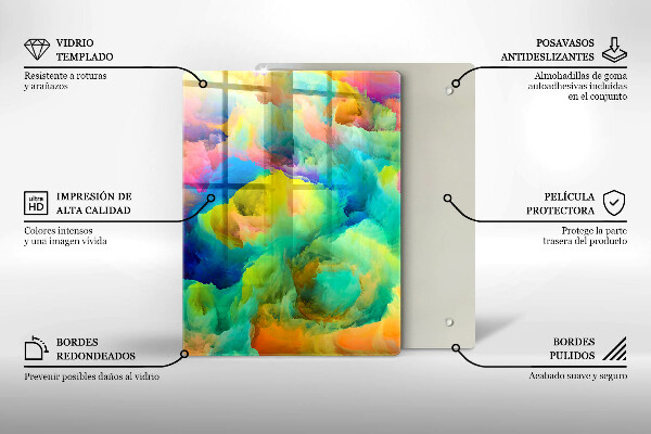 Deska kuchenna szklana Ozdobne liście ze złotem