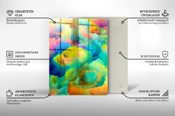 Deska kuchenna szklana Ozdobne liście ze złotem