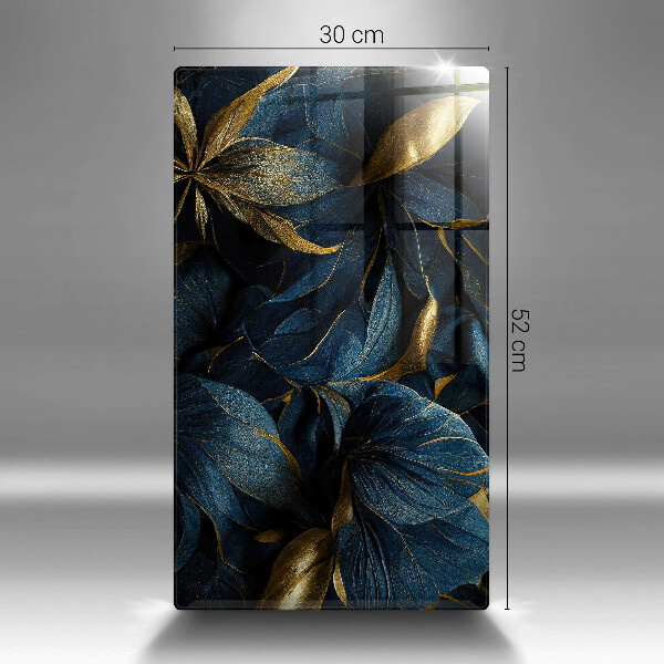 Deska kuchenna szklana Ozdobne liście ze złotem