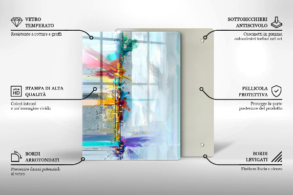 Deska kuchenna szklana Ozdobna skała ze złotem