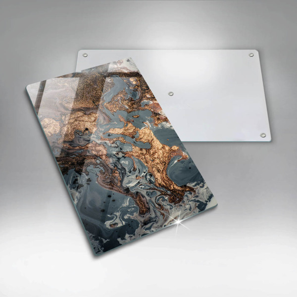 Deska kuchenna szklana Ozdobna skała ze złotem