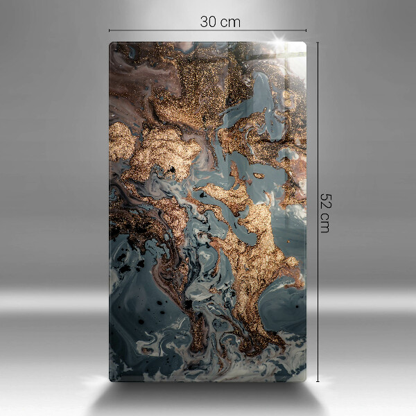 Deska kuchenna szklana Ozdobna skała ze złotem