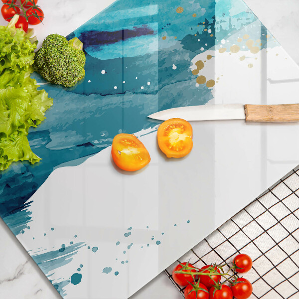 Deska kuchenna szklana Niebieskie plamy