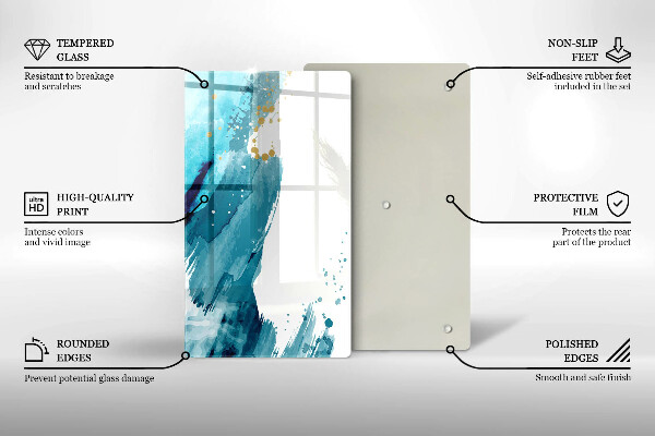 Deska kuchenna szklana Niebieskie plamy