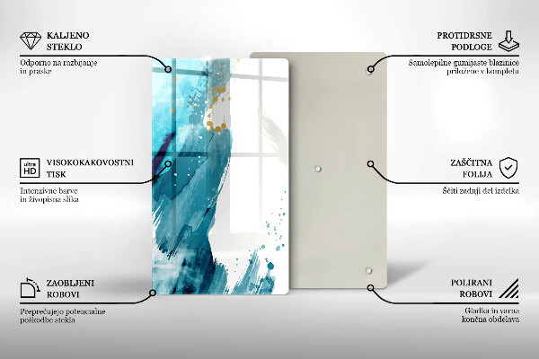 Deska kuchenna szklana Niebieskie plamy