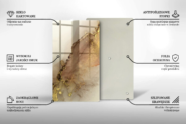 Deska kuchenna szklana Abstrakcja złoto