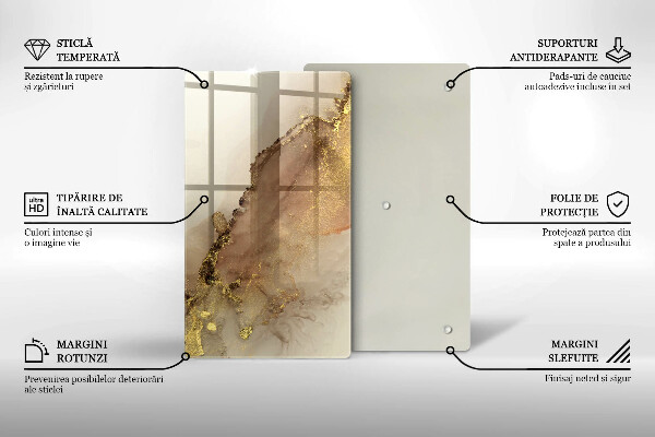 Deska kuchenna szklana Abstrakcja złoto