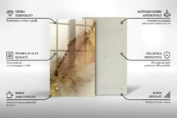 Deska kuchenna szklana Abstrakcja złoto