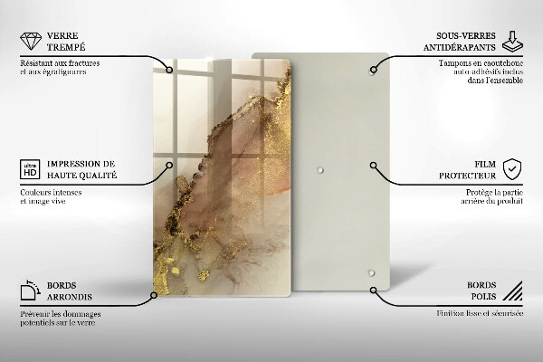 Deska kuchenna szklana Abstrakcja złoto