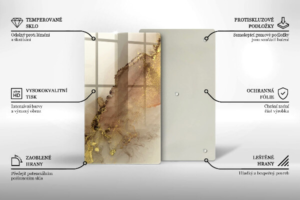 Deska kuchenna szklana Abstrakcja złoto