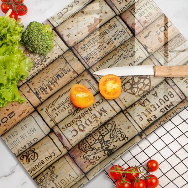 Deska kuchenna szklana Stare korki wina