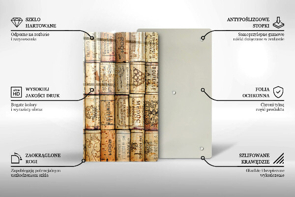 Deska kuchenna szklana Stare korki wina