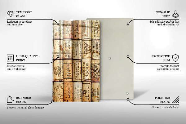Deska kuchenna szklana Stare korki wina
