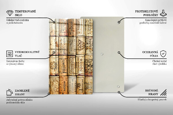 Deska kuchenna szklana Stare korki wina