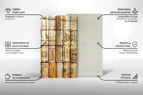 Deska kuchenna szklana Stare korki wina