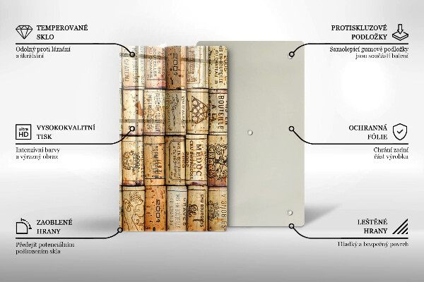 Deska kuchenna szklana Stare korki wina