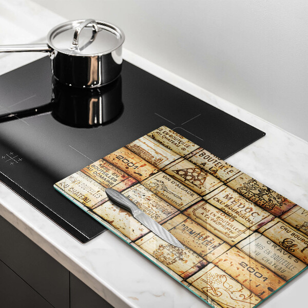 Deska kuchenna szklana Stare korki wina