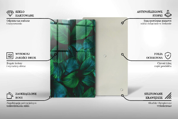 Deska kuchenna szklana Dżungla liście